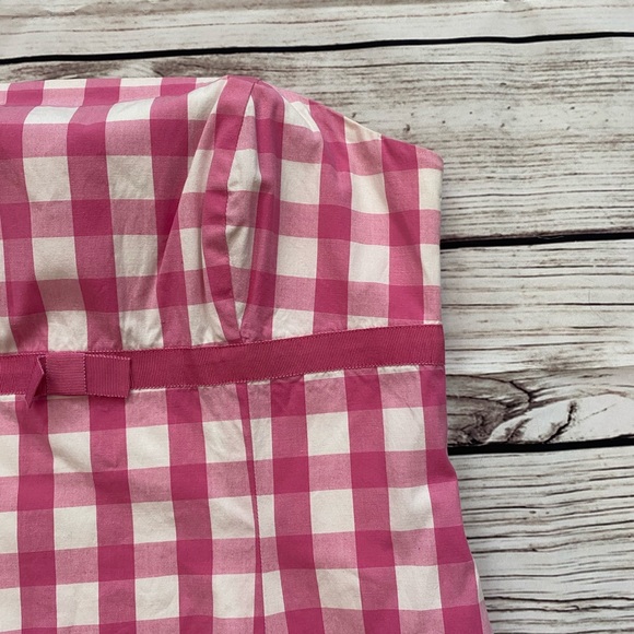 LILLY PULITZER Pink Gingham Strapless Dress - Picture 3 of 16